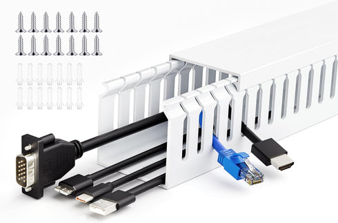 ZhiYo 2x2in Professional Server Rack Cable Management Raceway, Cable Raceway Kit, Electrically Safe PVC Open Slot Wire