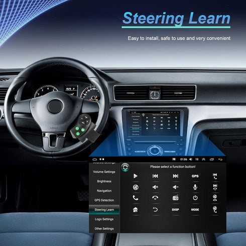 Hikity Universal Wireless Bluetooth Steering Wheel Controller for Car Stereo, Hands-Free Call/Music/Video, Easy
