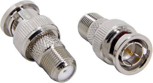 F to BNC Connector, 2-Pack BNC Male to F Female Coax Adapter 75 Ohm, RG6, RG59 Connector for Scanner and Camera, Cannot Be Used on TVS, Antennas or Computers