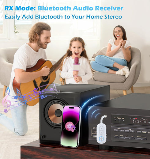KAIY Bluetooth Car Adapter, Handsfree Call Music Bluetooth Transmitter for TV/PC, Receiver for Airplane Headphones