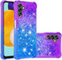 Samsung Galaxy A13 5G Case with Tempered Glass Screen Protector, Glitter Bling Flowing Liquid Soft TPU Case