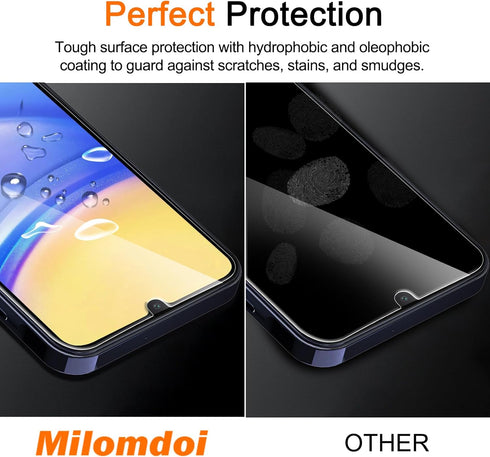 Milomdoi 3 Pack Screen Protector for Samsung Galaxy A15 5G with Tempered Glass Camera Lens Protector, Case Friendly