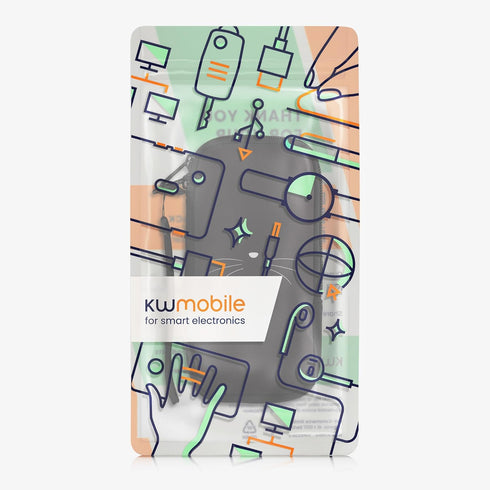 kwmobile Neoprene Sleeve for XXL Smartphone - 7" Shock Absorbing Pouch Case - Protective Phone Bag (Meow Meow