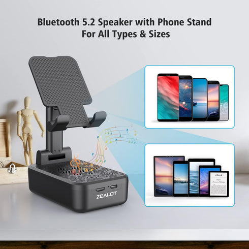 ZEALOT Bluetooth Speaker with Phone Stand, Compatible Widely, Gifts for Women or Men