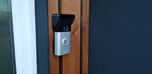 Black RingDoorbell 1/2/3/4 2nd Gen & 3 Plus Weather Shield Hood, No Drilling Needed Glare Protector