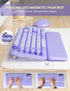 Wireless Keyboard and Mouse Combo, Cute Typewriter Keyboard with Detachable Wrist Rest, Retro Round Keycaps, 2.4GHz for