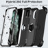 Heavy Duty Case for iPhone 11 Pro Max, with Belt Clip Holster, Built-in Screen Protector, Military Grade Black