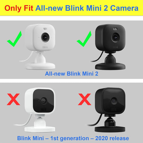 LEFXMOPHY Black Camera Cases Compatible with All-new Blink Mini 2 Cover, Silicone Waterproof Protective Skin