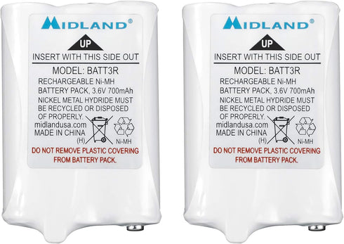 Midland AVP14 Rechargeable Battery Packs LXT600, T50 T60, White, 3.15x 2.3X 0.5