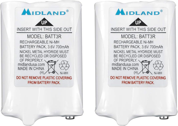 Midland AVP14 Rechargeable Battery Packs LXT600, T50 T60, White, 3.15x 2.3X 0.5