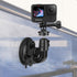 Heavy Duty Super F90mm Suction Cup + Adjustable Dual-Ball-Head Action Camera Dash Cam Phone Car Mount Windscreen Window Cockpit Holder for GoPro insta360 iPhone Hi-Speed Video Recording (1.5kg Load)