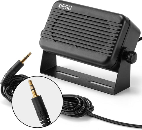Xiegu GY03 3.5mm Plug Rectangular External Speaker with Stereo Sound for CB/Mobile/Ham Radio, Compatible with Xiegu