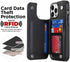 iPhone 13 Pro Max Wallet Case with Card Holder, 360° Rotation Ring Kickstand, Leather Protective Case, Black