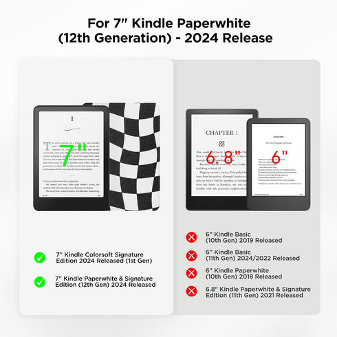 SESENSE 7'' 12th 2024 Detachable Magnetic Case for Kindle Paperwhite Gen and Kindle Colorsoft Signature Edition, Slim