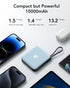 VRURC Portable Charger for iPhone, 10000mAh Power Bank with PD 20W Fast Charging and 4 Built-in Cords, Blue