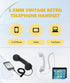 Jiawu Vintage Retro Telephone Handset, Cell Phone Receiver MIC Microphone Speaker for Cellphone, 3.5 mm Socket (Black)