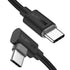 SUNGUY 3FT USB C to USB C Cable 2-Pack, 60W Right Angle Charging Cord for iPhone 15 Pro Max, Samsung Galaxy S23,