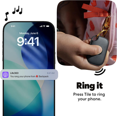 Life360 1-Pack Tile Pro - Powerful Bluetooth Tracker, Key Finder and Item Locator for Keys, Bags and More. Both iOS