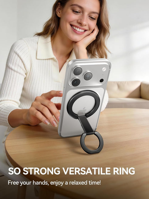 tounee N52 17 16 15 14 Double-Sided Magnetic Phone Ring Holder Compatible with MagSafe, Strong Magnet Grip & Foldable