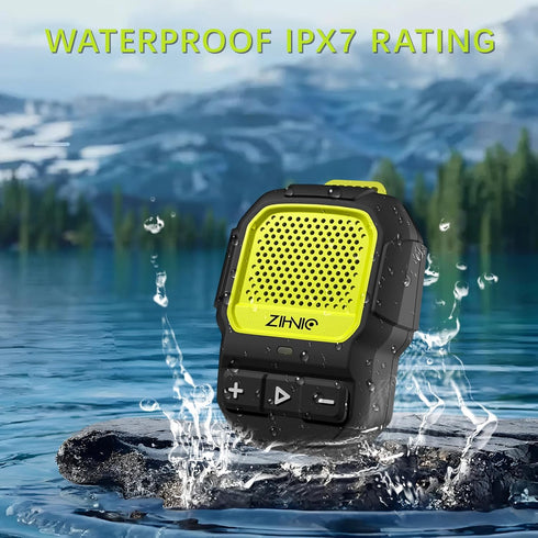 ZIHNIC Wearable Bluetooth Speaker, 14H Playtime, Waterproof IPX7 Rating, Comfortable for Outdoor Fun (Black)