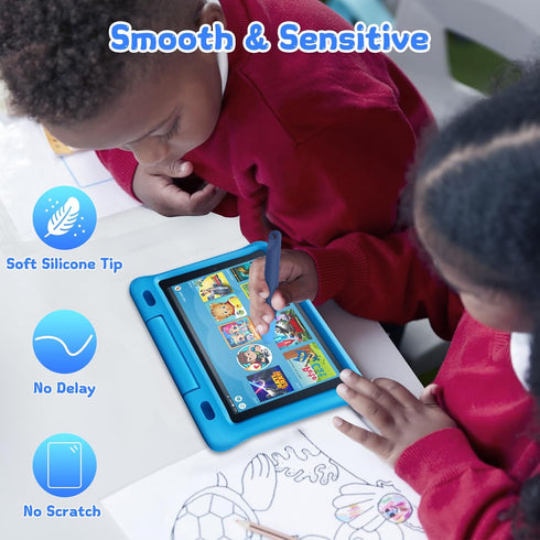 MoKo Kids Stylus Pen for Touch Screens, 2Pack Kindle Kids Stylus with Tethers, Soft Silicone for Kids Compatible with