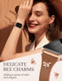 Slim Leather Bands with Charms for Women, Compatible with Apple Watch Band 38mm 40mm 41mm