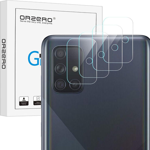 Orzero (4 Pack) Camera Lens Protector, Compatible for Samsung Galaxy A71, Flexible Glass, HD Anti-Scratch