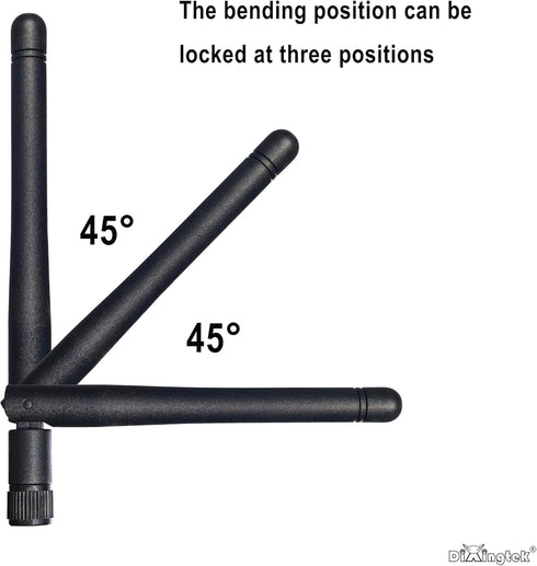 Dixingtek 6E 2.4GHz 5GHz 6GHz 2-Pack WiFi Tri-Band Bluetooth RP SMA Male Antenna, Compatible with WiFi Router Camera