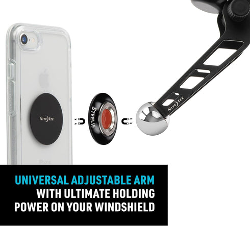 Nite Ize Steelie Windshield Mount - Phone Holder for Car Windshield - Alternative to Car Dashboard & Vent Phone Mounts
