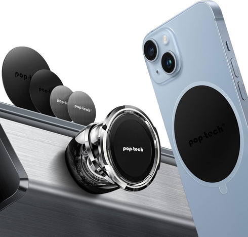 pop-tech Magnetic Car Phone Holder: Adhesive All-Metal Dash Mount for Mercedes Benz GLC/C/E/CLS-Class - Universal