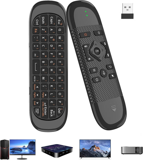 Miritz Air Mouse - with Voice, 6-Axis Gyroscope, Bluetooth, Infrared LearningPower Button only,