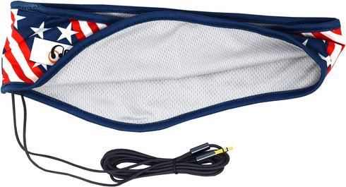 CozyPhones Sleep Headphones - Over Ear Headphones from Ultra Thin Cool Mesh Wired for Side Sleepers, Meditation, Running, Laptop, and Phone - USA Patriot Lycra