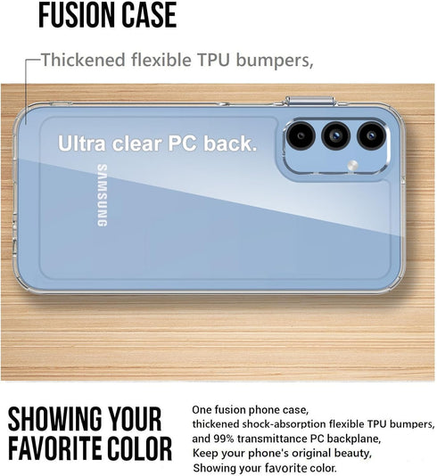 Samsung Galaxy A15 5G Case - Military-Grade Shockproof, Crystal Clear, with Tempered Glass Protector & 4 Built-in
