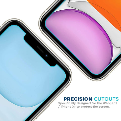 Tech Armor 3 Pack Screen Protector for iPhone 11/XR 6.1" - HD Ballistic Tempered Glass, 9H Hardness, Case Friendly,