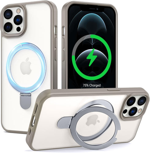 Supdeal Magnetic Stand Case for iPhone 12/12 Pro with Invisible Ring Kickstand [Compatible