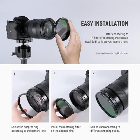 Neewer 20 Pieces Anodized Black Metal Lens Filter Adapter Ring Kit - Includes 10 Step Up & 10 Step Down Adapter Rings