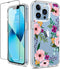 GiiKa for iPhone 13 Pro Case with Screen Protector, 6.1 inch Clear Full Body Shockproof Floral Hard Case for Girls Women