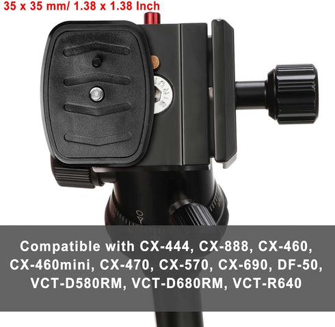 2 Pieces Tripod Quick Release Plate QB-4W (43 x 43 mm/1.7 x 1.7 Inch) Adapter Mount for Tripods and Cameras