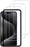 Easy Alignment Frame for iPhone 15 Pro Max Tempered Glass Screen Protector Film, 3-Pack