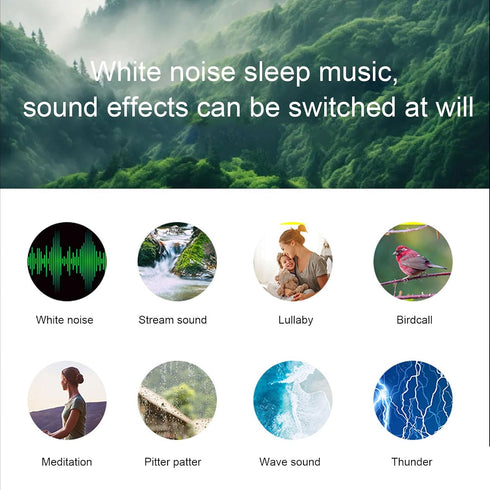 generic Bone Conduction Sleep Speaker White Noise BT Playback Aid Music with Timed Shutdown Desktop Stand (Orange)