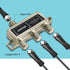 ANTOP 3-Way Coaxial Cable Splitter, 2GHz-5-2050MHz, Works with Satellite, HDTV, Antenna Signal, Silver Plated
