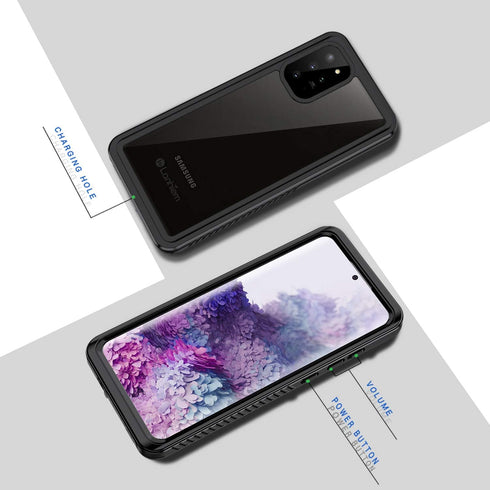 Lanhiem for Samsung Galaxy S20+ Plus Case, IP68 Waterproof Dustproof Shockproof with Built-in Screen Protector