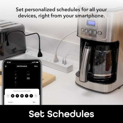 Geeni Smart Multi Outlet Plug, 4 Outlet Wall Plug Plus 2 USB Ports, Surge Protector with 6 Ft Cord, WiFi Control, Alexa