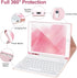 Keyboard Case for iPad 9th/8th/7th Gen 10.2’’, Detachable Bluetooth Keyboard, Pencil Holder, Pink-W