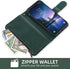 Asuwish Wallet Case for Samsung Galaxy S8 Active - Dark Green, with Tempered Glass Protector & Flower Flip Card Holder.