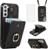 Asuwish Phone Case for Samsung Galaxy S22 Plus, Black, Wallet Cover with Screen Protector & Crossbody Strap