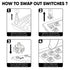 Akko V3 5-Pin (45pcs) Lavender Purple Pro Keyboard Switch with Dustproof Stem for Mechanical Gaming Keyboard, Tactile