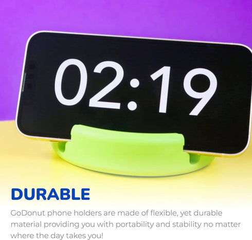GoDonut – Original Phone Stand – Cell Phone Holder + Tablet Desk Organizer for iPhone 16, 15, 14 Pro Max