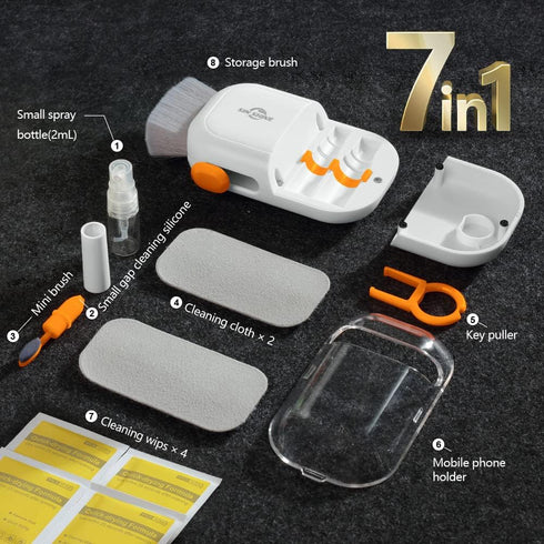 SIN SHINE Keyboard Cleaner - 7-in-1 Laptop Cleaner Set for PC Monitor, TV, Phone, Computer (BBH01-White)