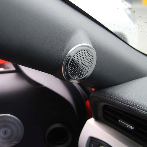 Jimen 2 Pieces A Pillar Speaker Cover Trim Frame Compatible with Ford Mustang 2015-2023